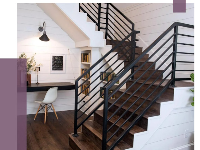 Перила для лестницы в доме в Шебекине от 7381 руб. — ПРОЛЁТ-Шбк