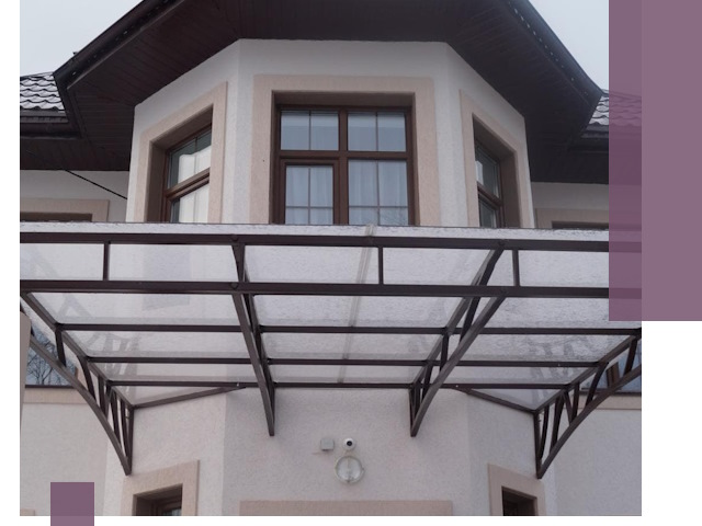 Козырьки из поликарбоната под ключ в Шебекине