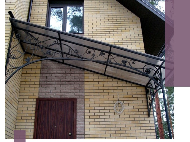 Односкатные козырьки из металла под ключ в Шебекине