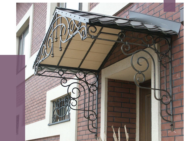 Двускатные козырьки в Шебекине под ключ от 12726 руб.