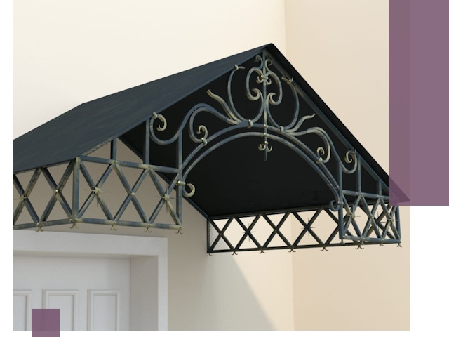 Двускатные металлические козырьки под ключ в Шебекине