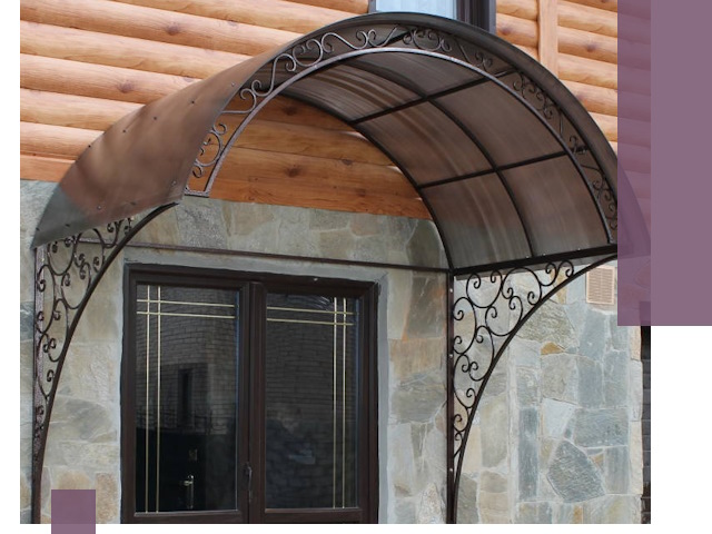 Арочные козырьки под ключ в Шебекине: изготовление и монтаж
